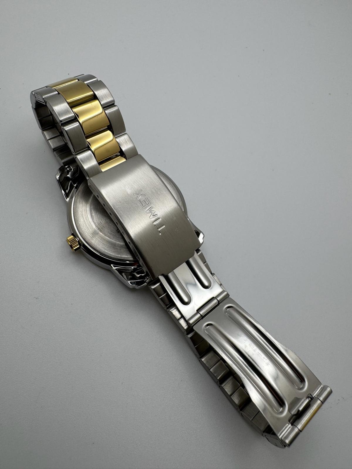 Timex Two-Tone Watch | 39mm, Indiglo, Day-Date, New Battery