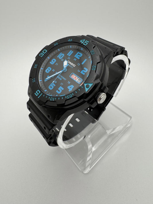 Casio MRW-200H Black & Blue Diver Style Quartz Watch 43mm | 100M Water Resist