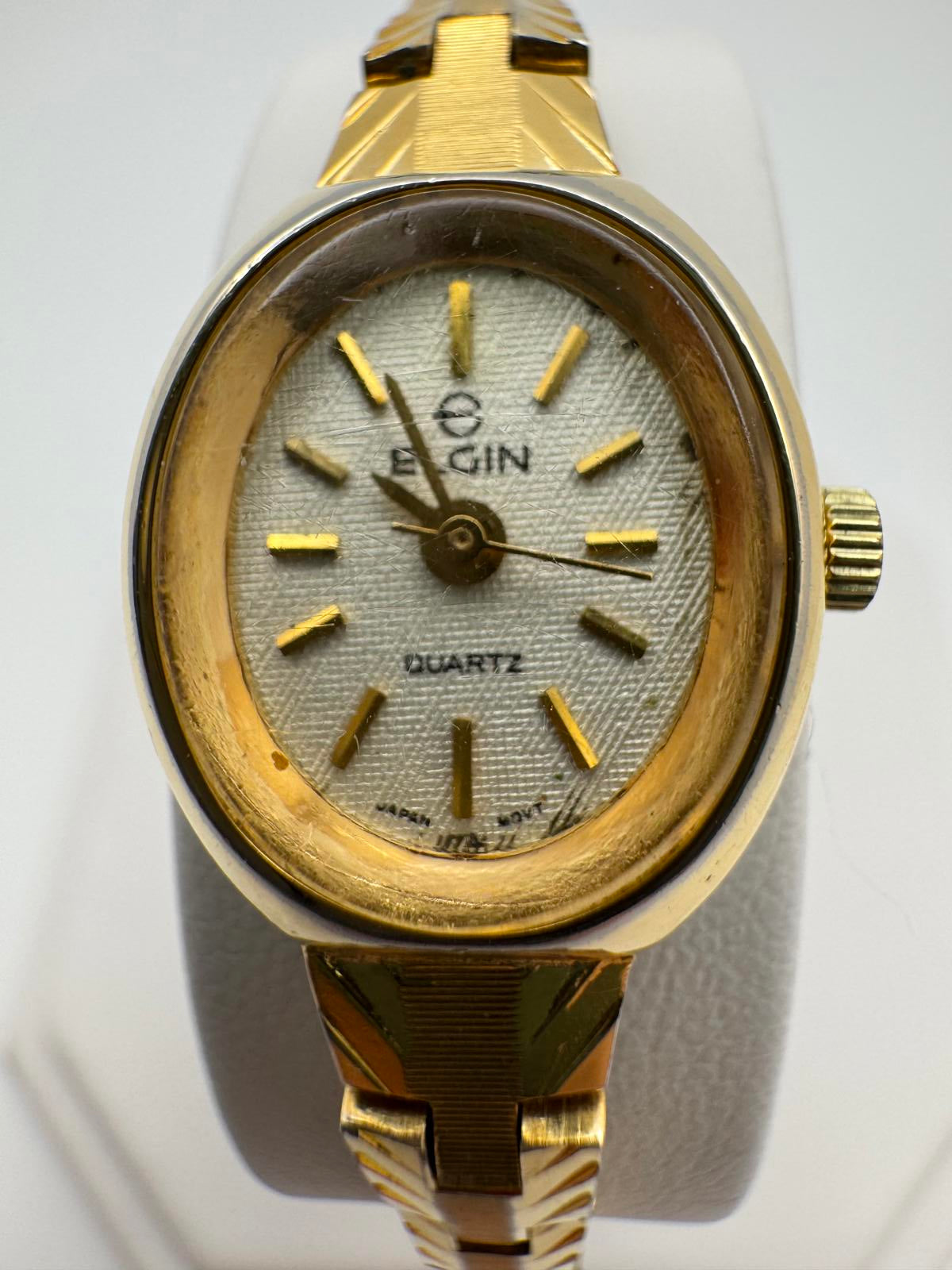 Vintage Elgin Gold Oval Quartz Women’s Watch Japan | 1970s–80s | Clean & Classic