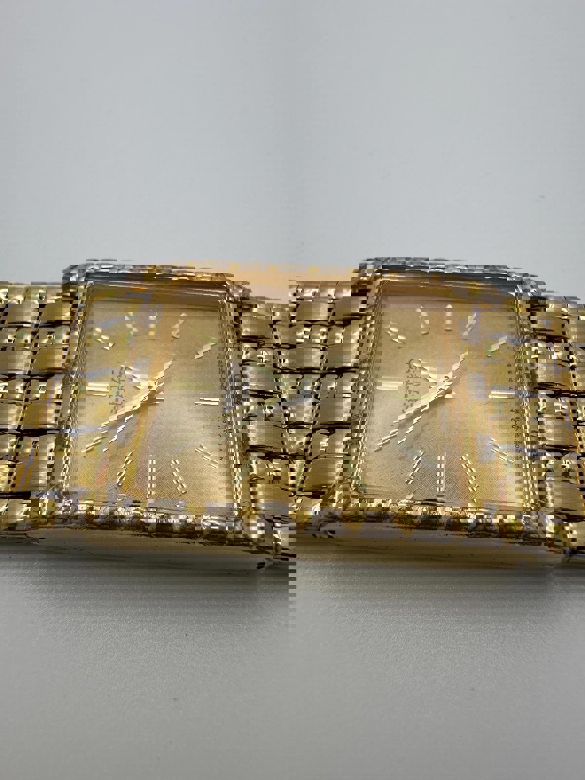 Vintage Seiko Quartz Gold Tone Tank Watch – Rectangular Case, 24mm, Fresh Battery, 7N01
