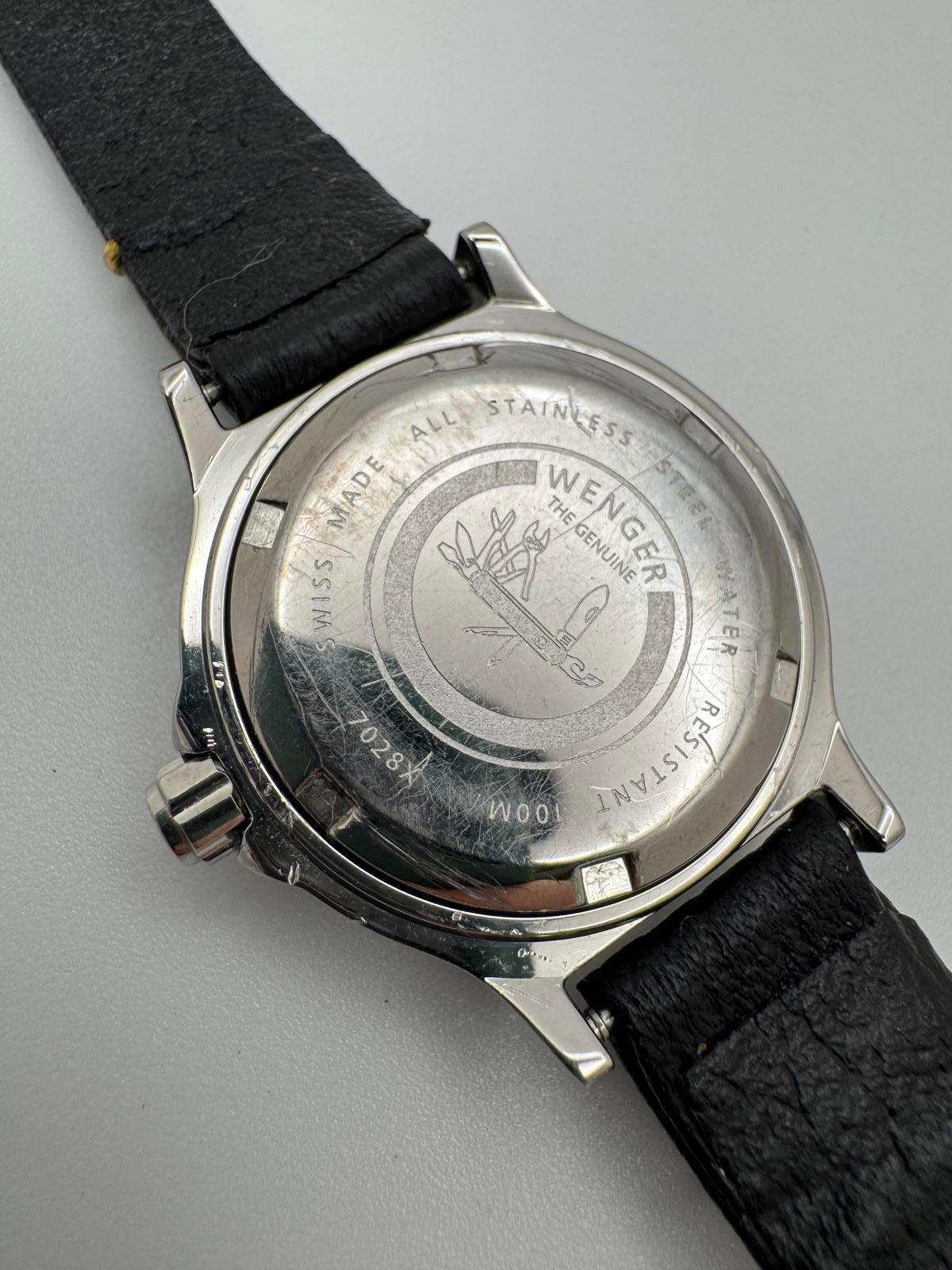 Wenger Xstream Swiss Made Quartz Watch 32mm White Dial Date New Battery