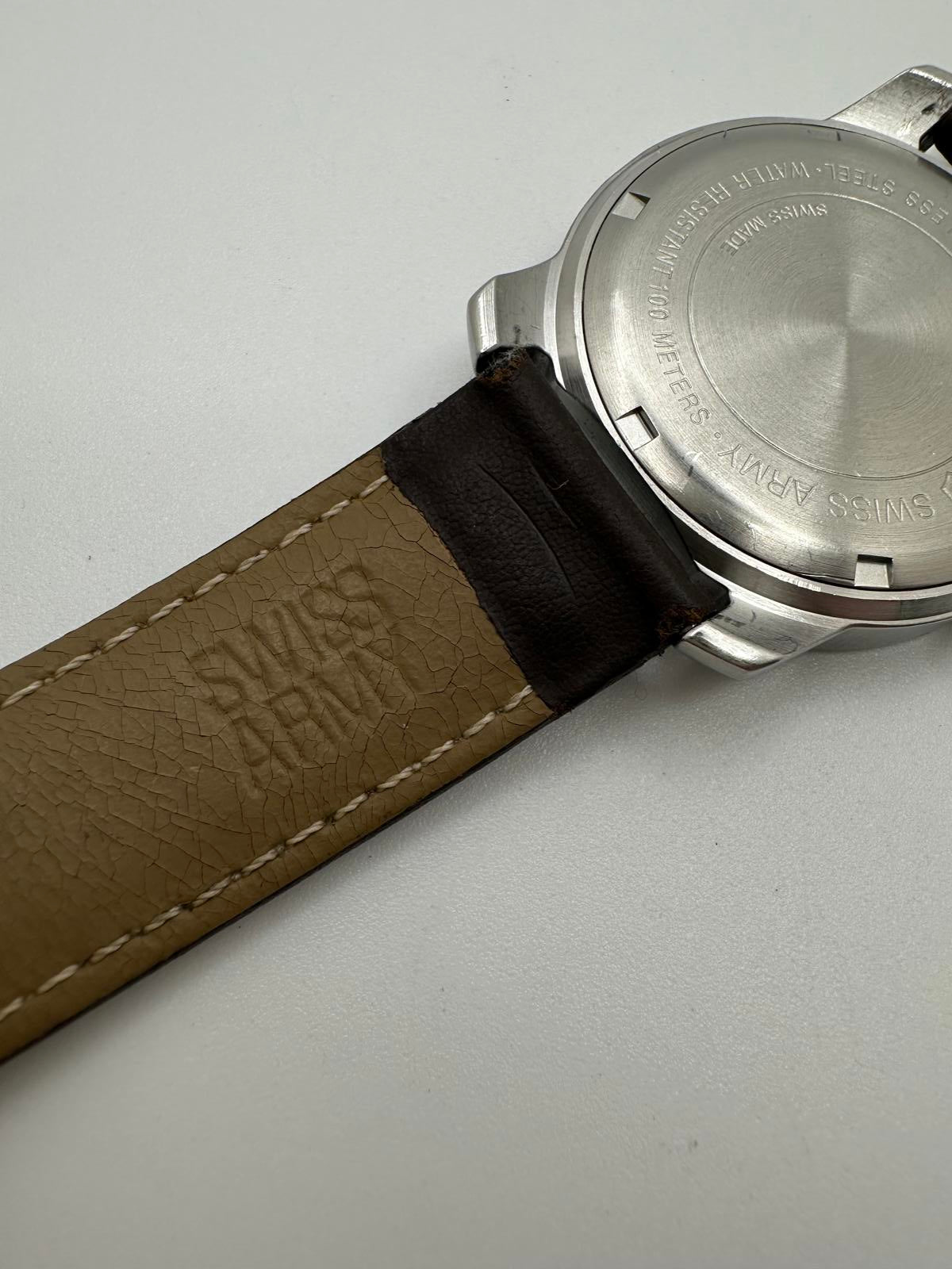 Victorinox Swiss Army Men’s 38mm Watch – White Dial, Date, Leather Strap