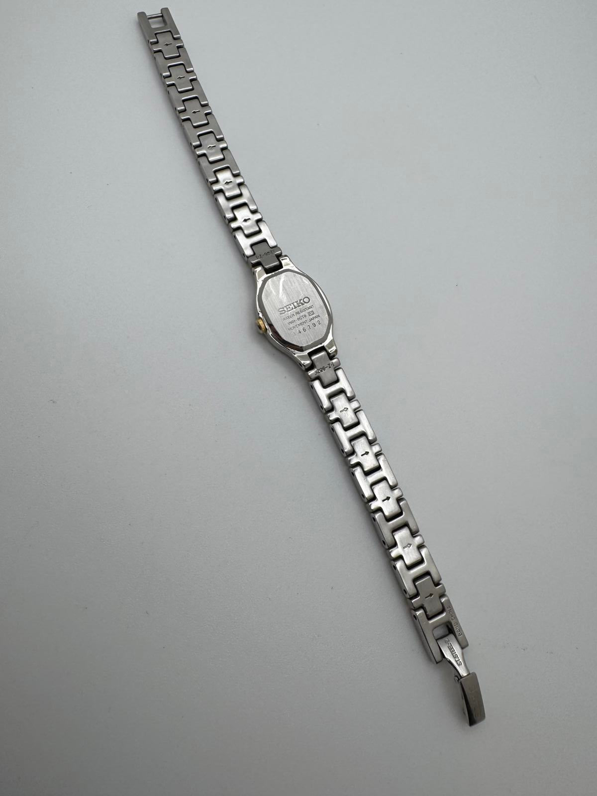 Vintage Seiko Women’s Quartz Watch 17mm Oval, Two-Tone Bracelet, Fresh Battery