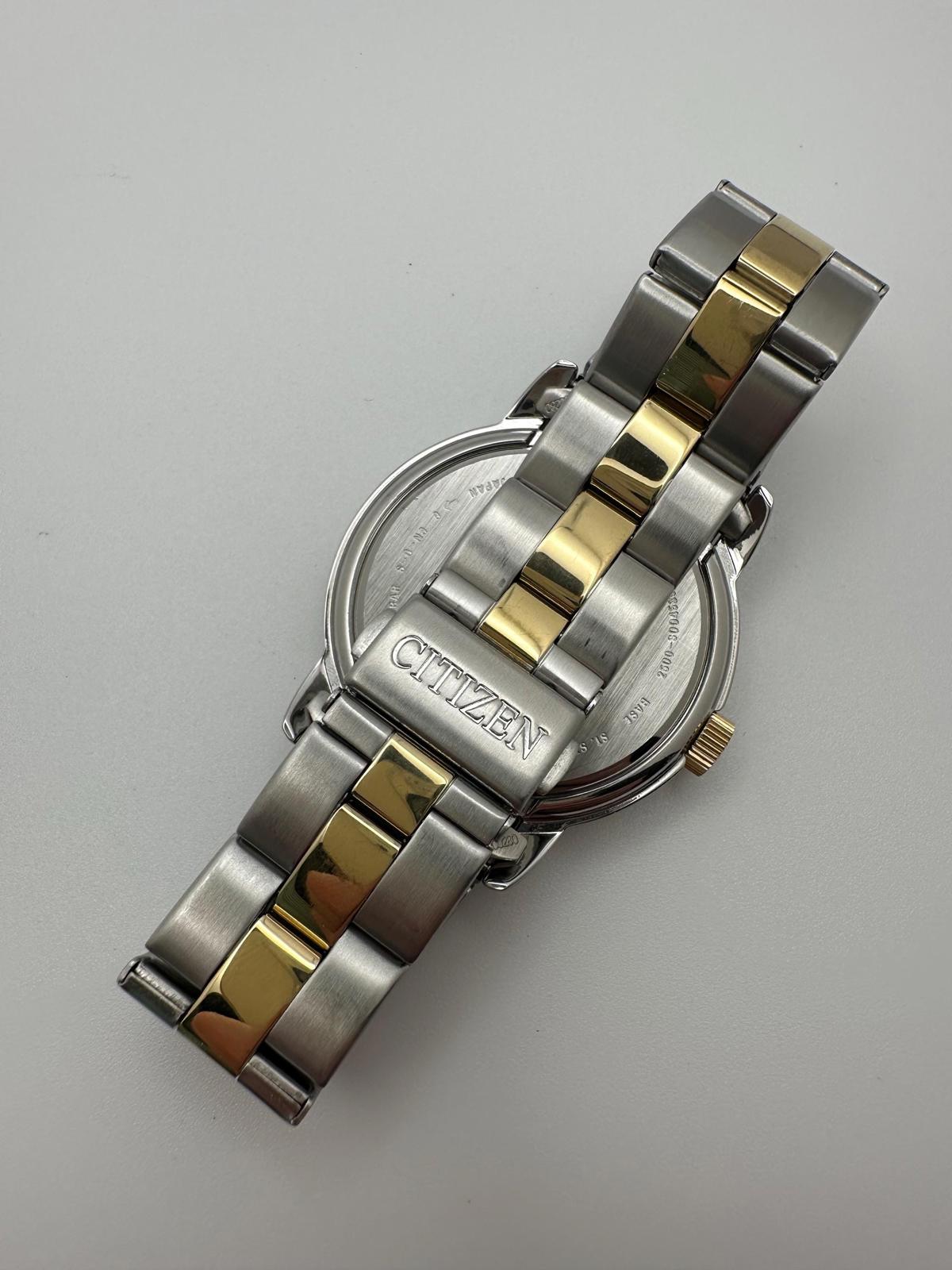 Mens Citizen Quartz 41mm Two-Tone Stainless Steel Watch Day-Date WR50 Japan