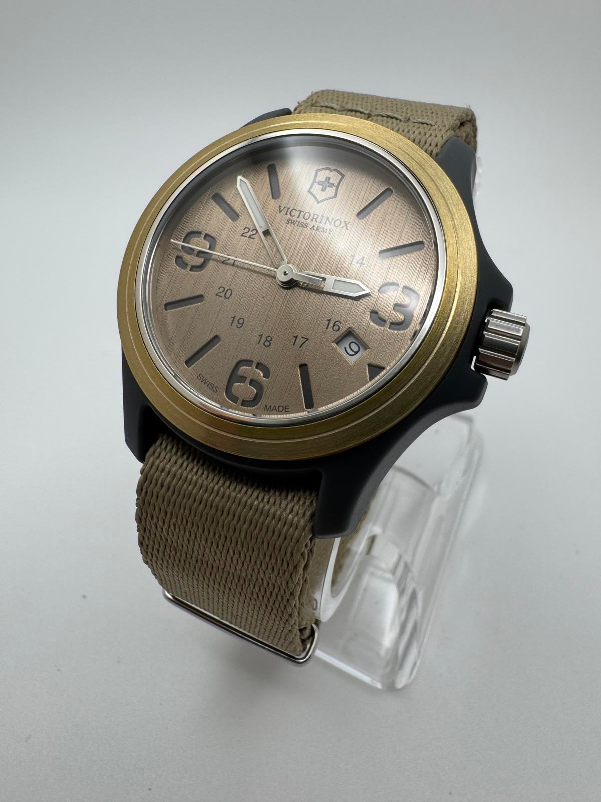 Victorinox Swiss Army 40mm Bronze Bezel Quartz Watch – Swiss Made, Box Included