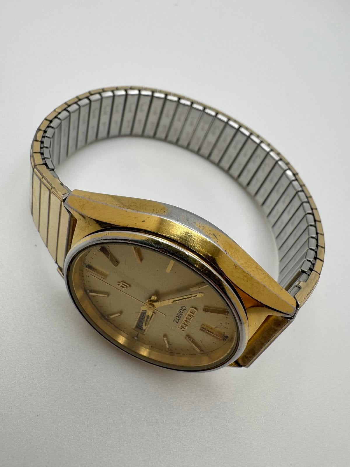 Citizen Quartz Men’s Gold Tone Watch – 35mm Case, Day-Date, Fresh Battery