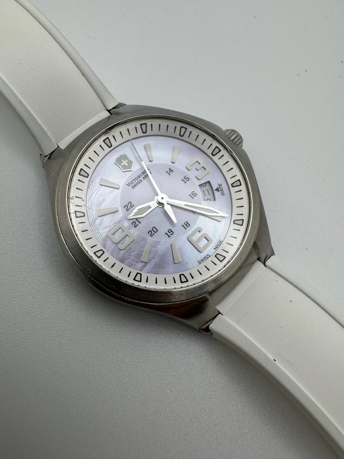 Victorinox Swiss Army White Watch | Mother-of-Pearl Dial, New Battery