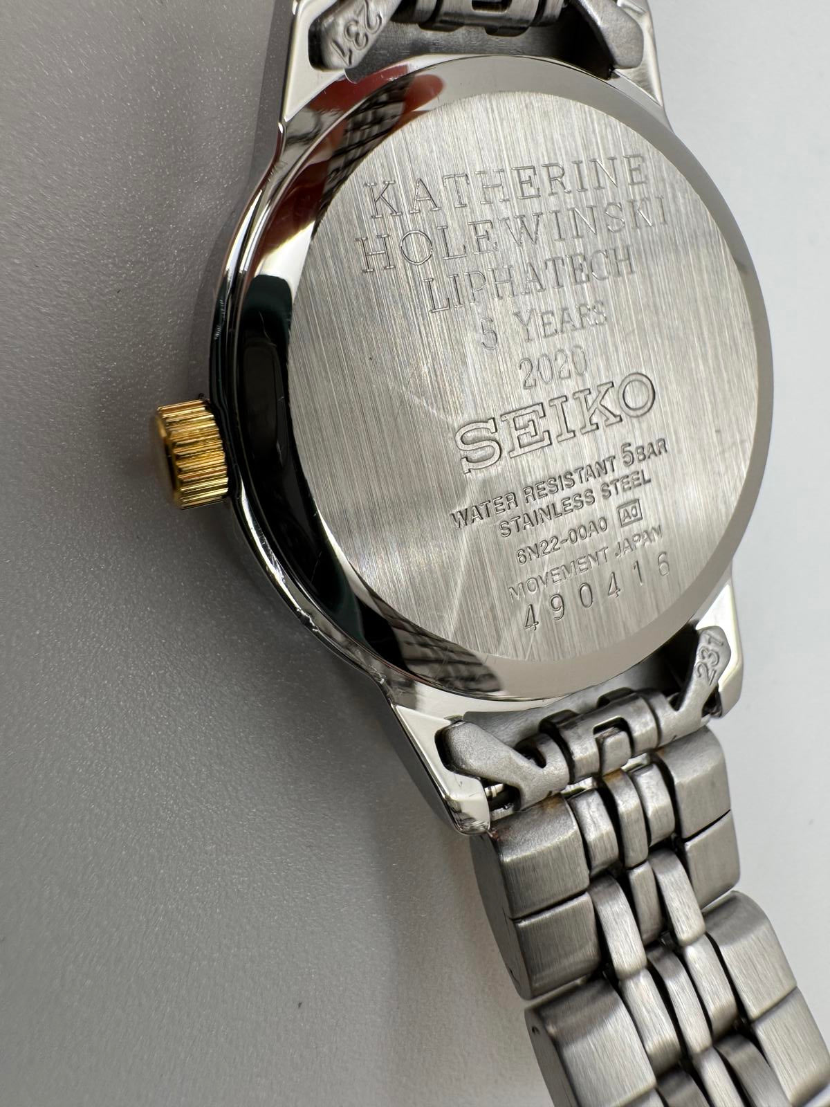 Seiko Two-Tone Stainless Steel Women’s Watch 29mm Japan Quartz Fresh Battery