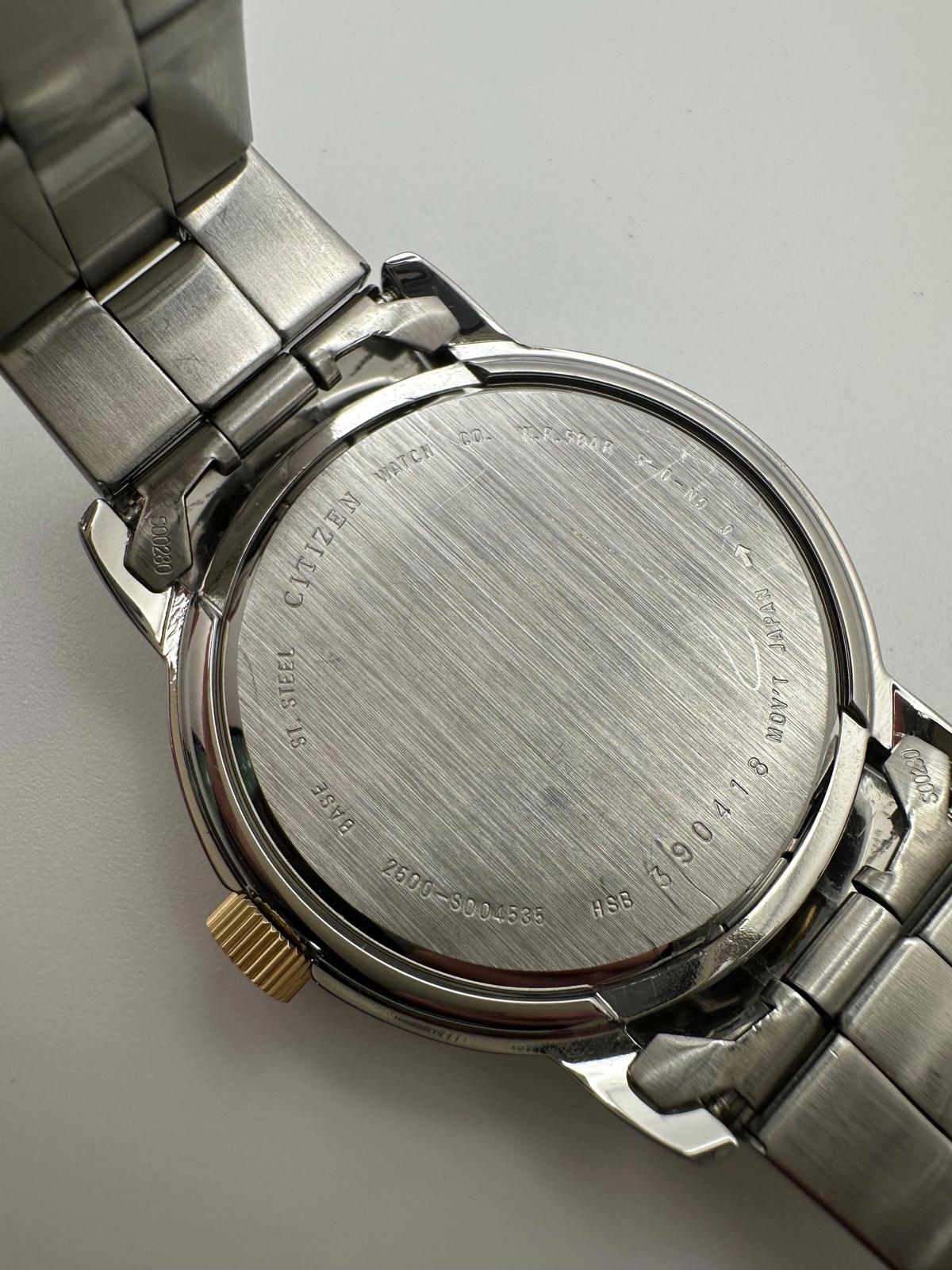 Mens Citizen Quartz 41mm Two-Tone Stainless Steel Watch Day-Date WR50 Japan