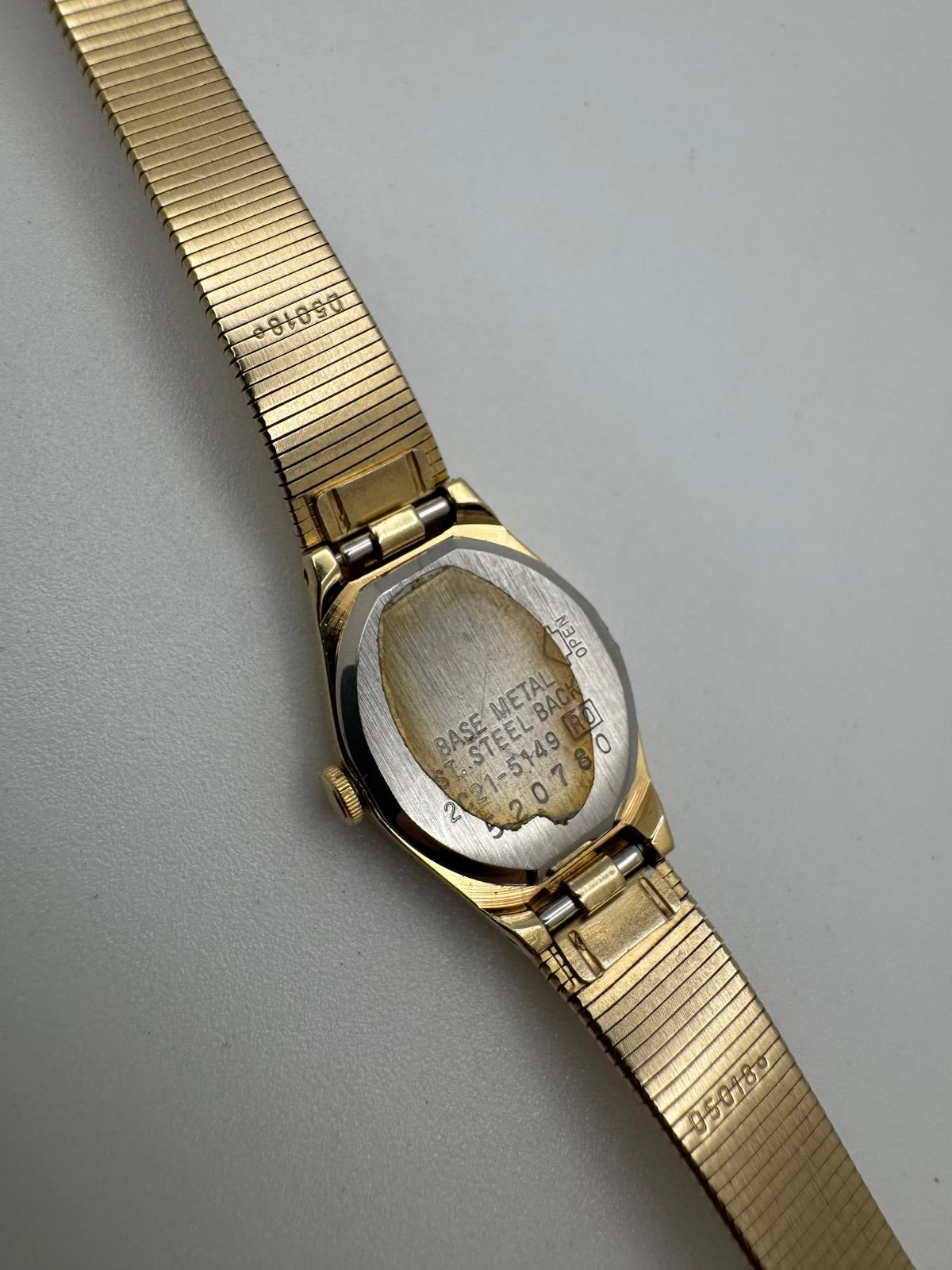 Vintage 1980s Seiko Quartz Women’s Gold Dress Watch – 16mm, Fresh Battery