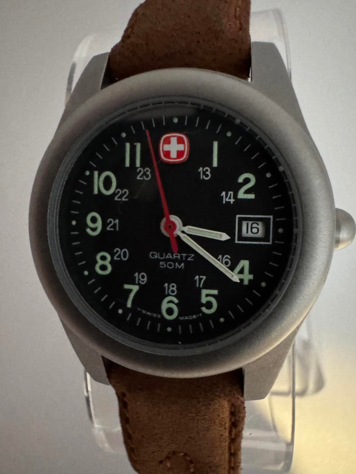 Wenger Marlboro Swiss Army Quartz Field Watch 29mm Date – New Battery