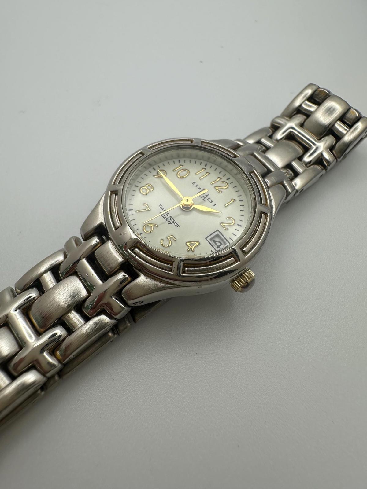 Vintage LA Express Quartz Watch – Gold-Tone Hands, Date Window, Runs Great