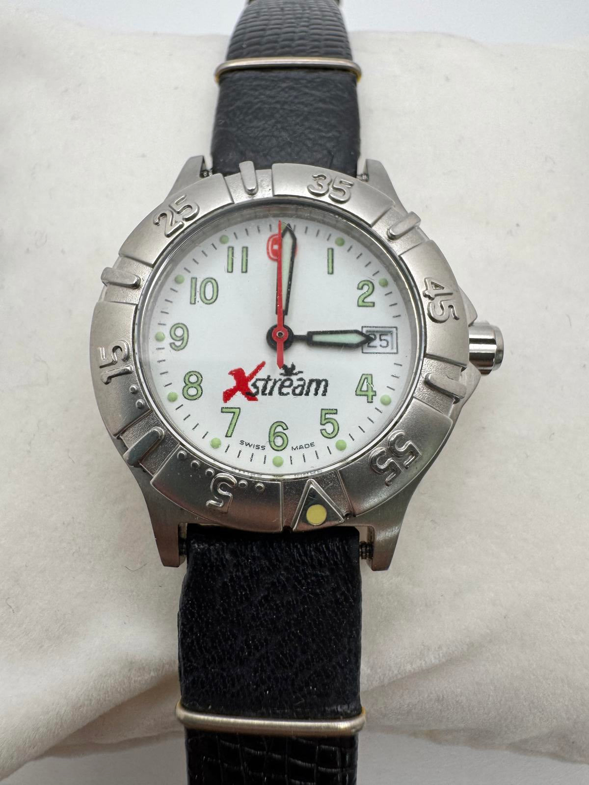 Wenger Xstream Swiss Made Quartz Watch 32mm White Dial Date New Battery