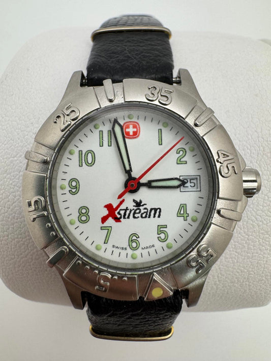 Wenger Xstream Swiss Made Quartz Watch 32mm White Dial Date New Battery
