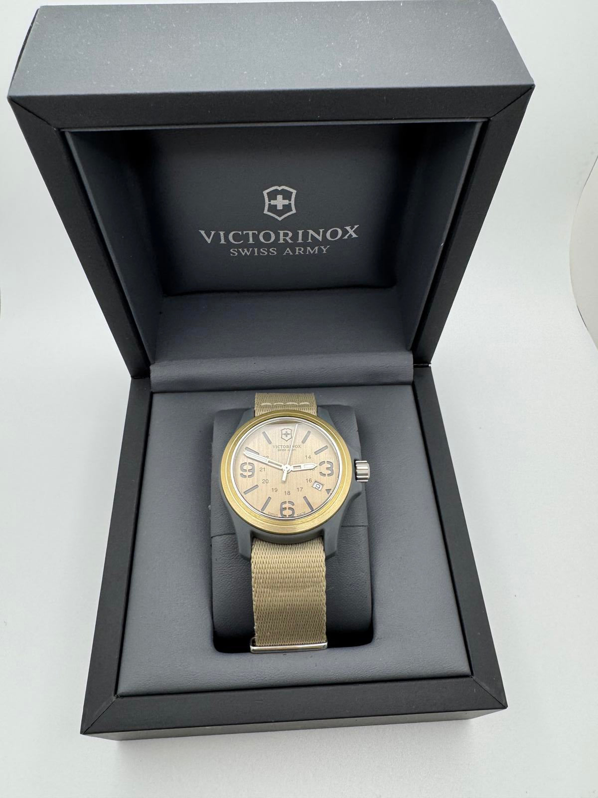 Victorinox Swiss Army 40mm Bronze Bezel Quartz Watch – Swiss Made, Box Included