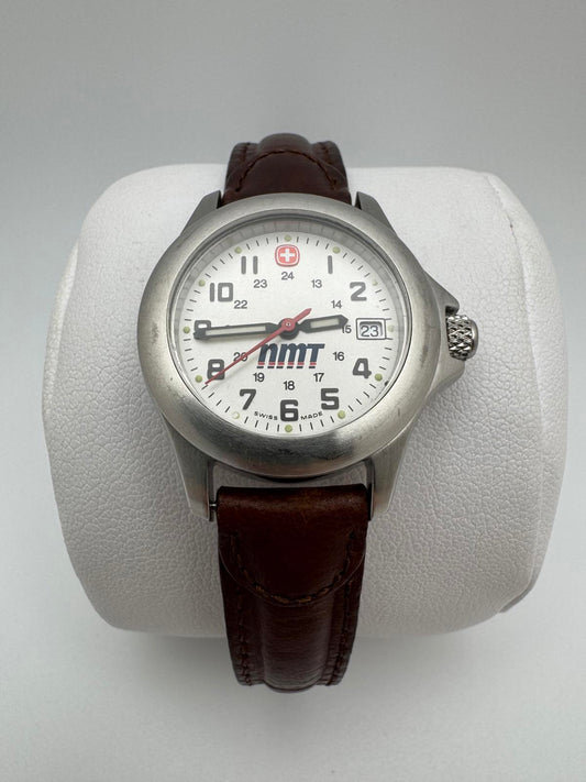 Wenger Swiss Made Women’s Watch 27mm Date White Dial Brown Leather Strap