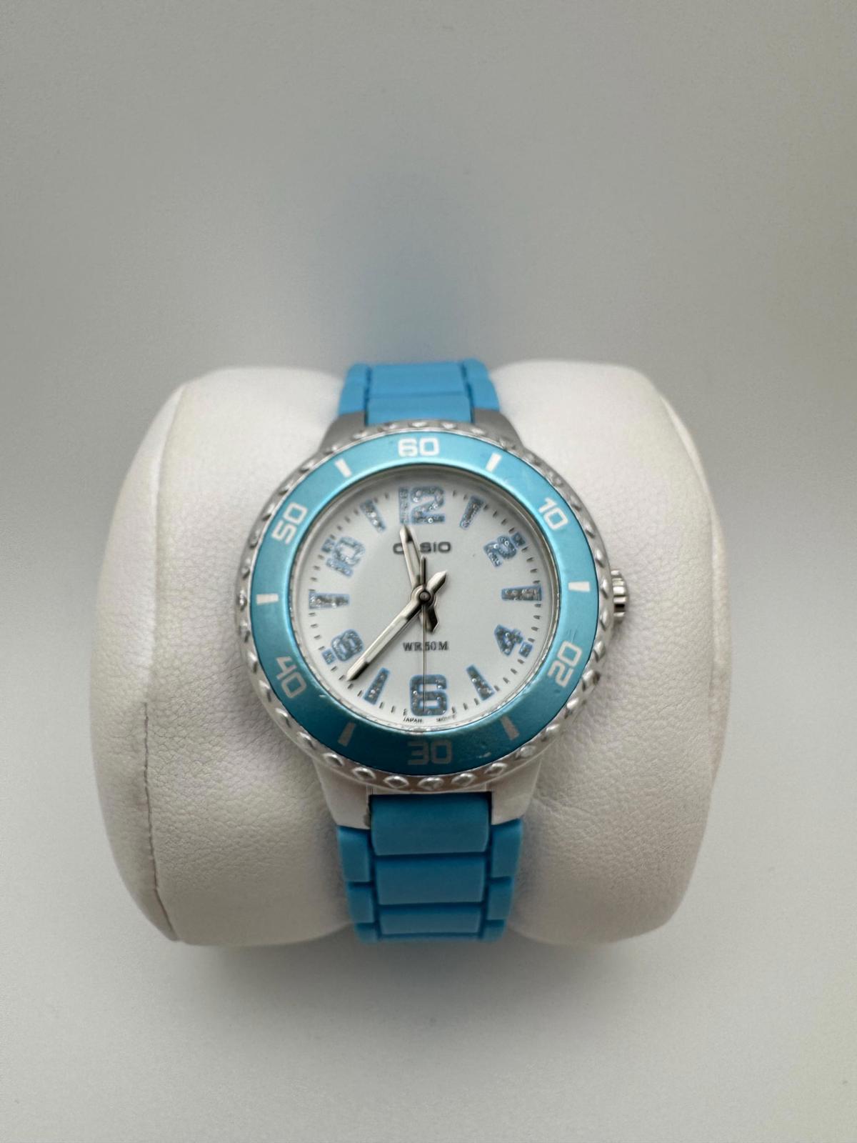 Casio Women’s 32mm Blue Sport Watch – New Battery, WR 50M, LTP-1331, Aluminum Stainless Steel Back