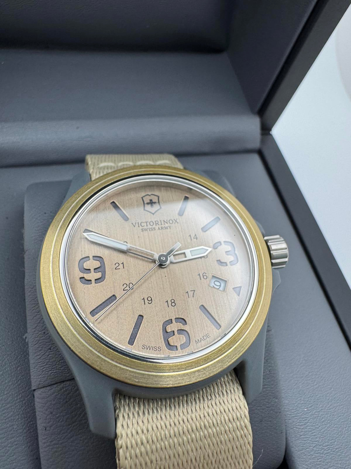 Victorinox Swiss Army 40mm Bronze Bezel Quartz Watch – Swiss Made, Box Included