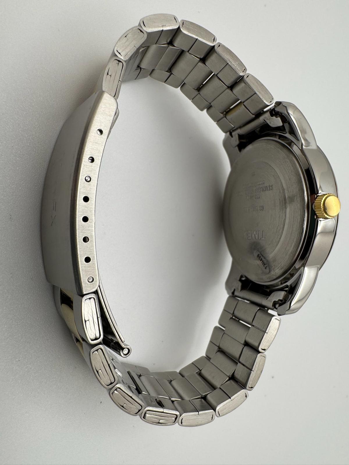 Timex Two-Tone Watch | 39mm, Indiglo, Day-Date, New Battery