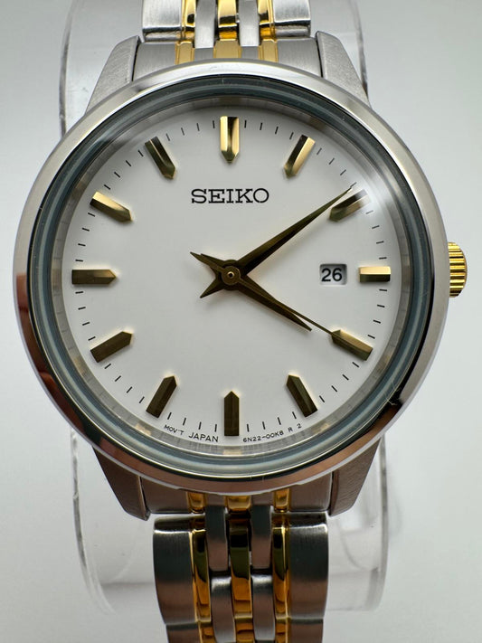 Seiko Two-Tone Stainless Steel Women’s Watch 29mm Japan Quartz Fresh Battery
