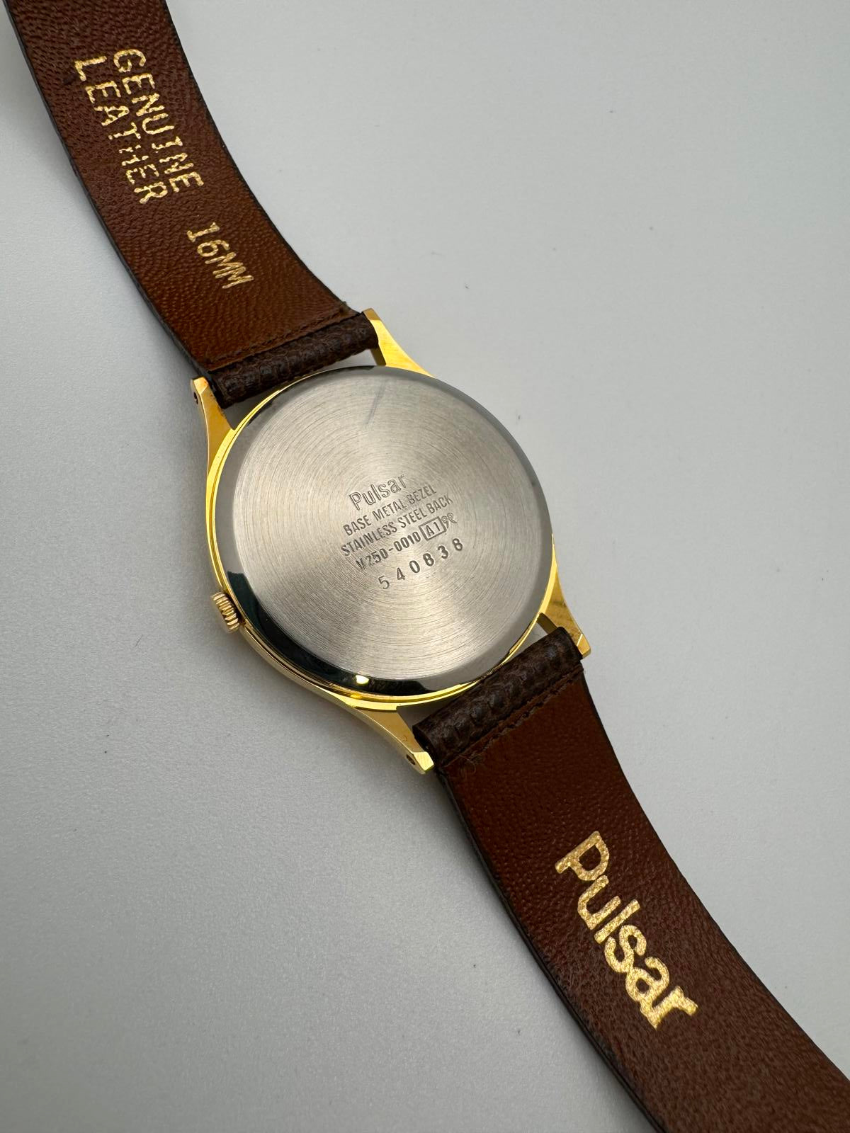 Rare 1980s Pulsar Popsicle Promo Watch Gold Case 30mm Vintage Seiko Japan