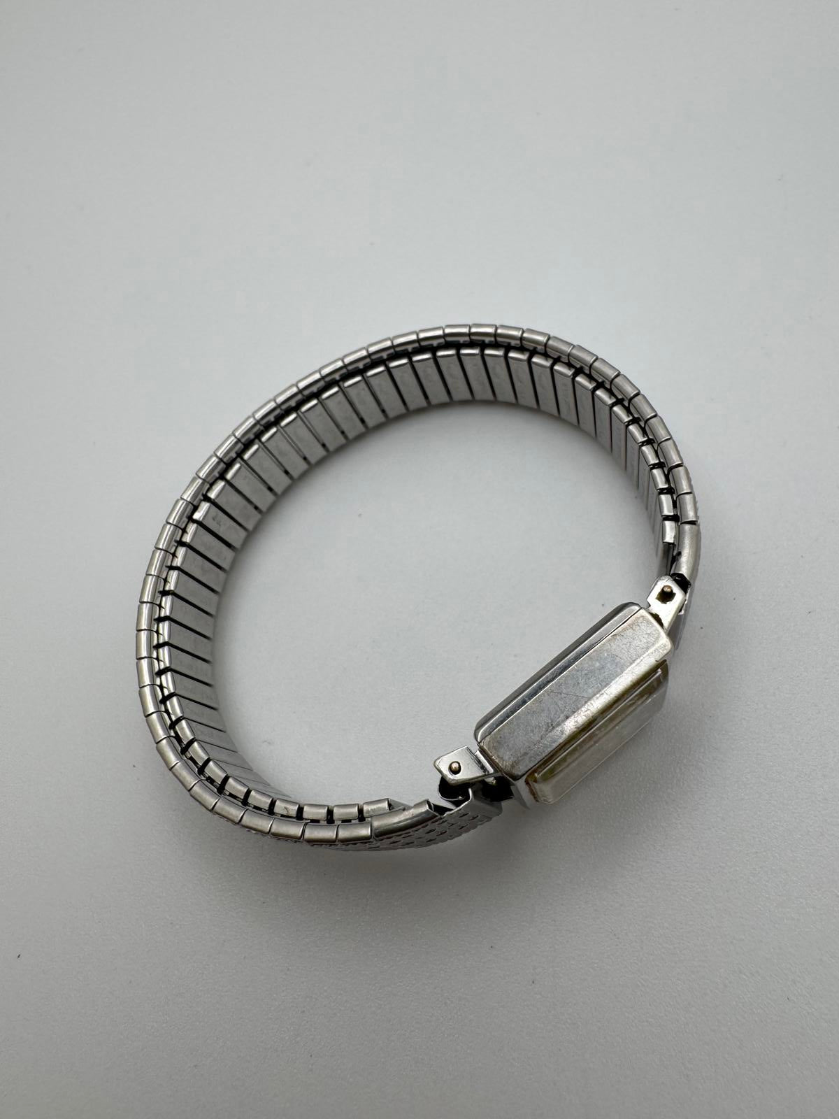 Vintage Seiko Women’s Mechanical Watch 1960s 15mm Silver Rectangular Japan