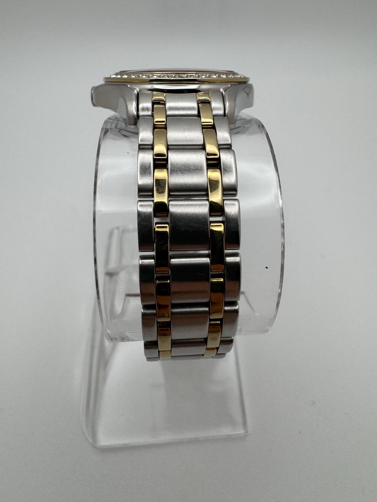 Seiko Women’s Solar Watch – Two-Tone Stainless Steel with Mother of Pearl & Crystal Bezel – 28mm