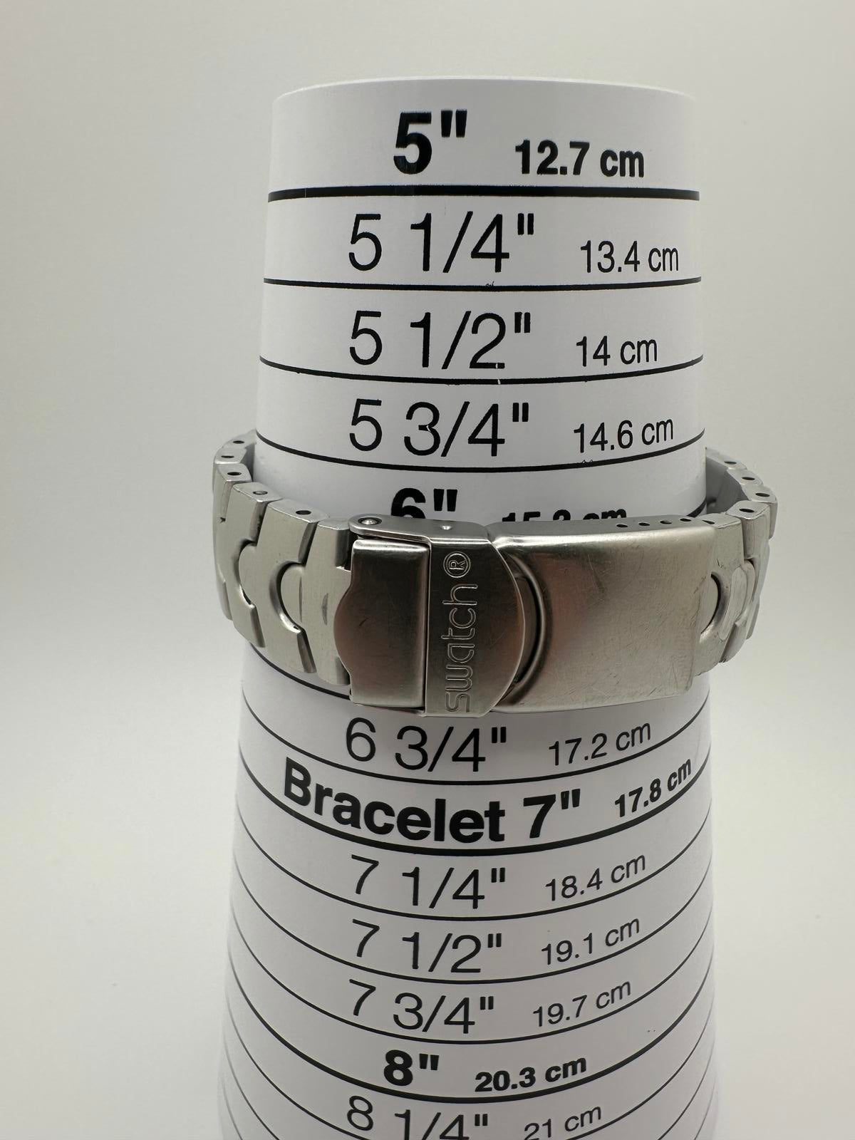 Vintage Swatch Mens Chronograph Watch 35mm Stainless Steel New Battery