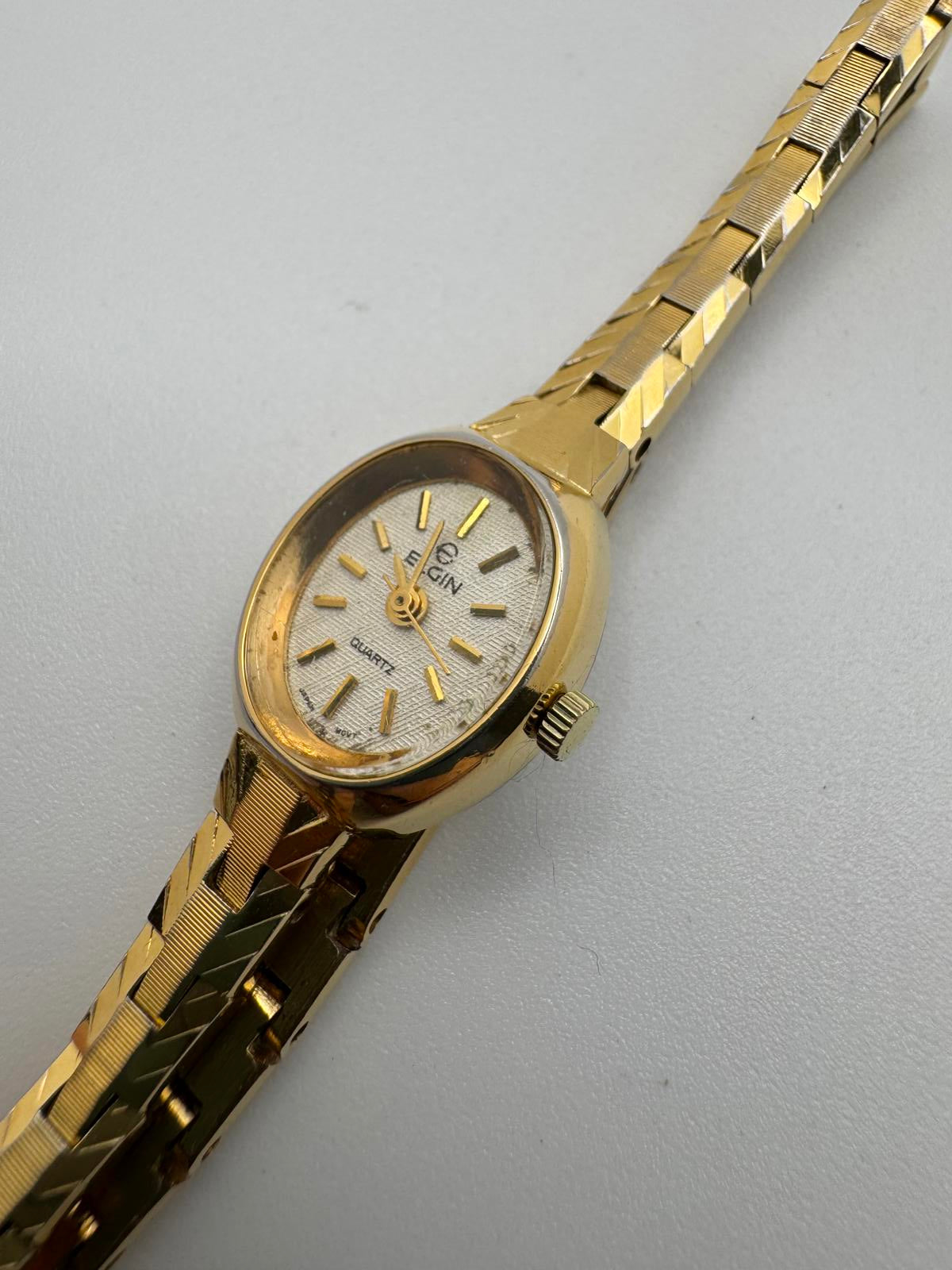 Vintage Elgin Gold Oval Quartz Women’s Watch Japan | 1970s–80s | Clean & Classic