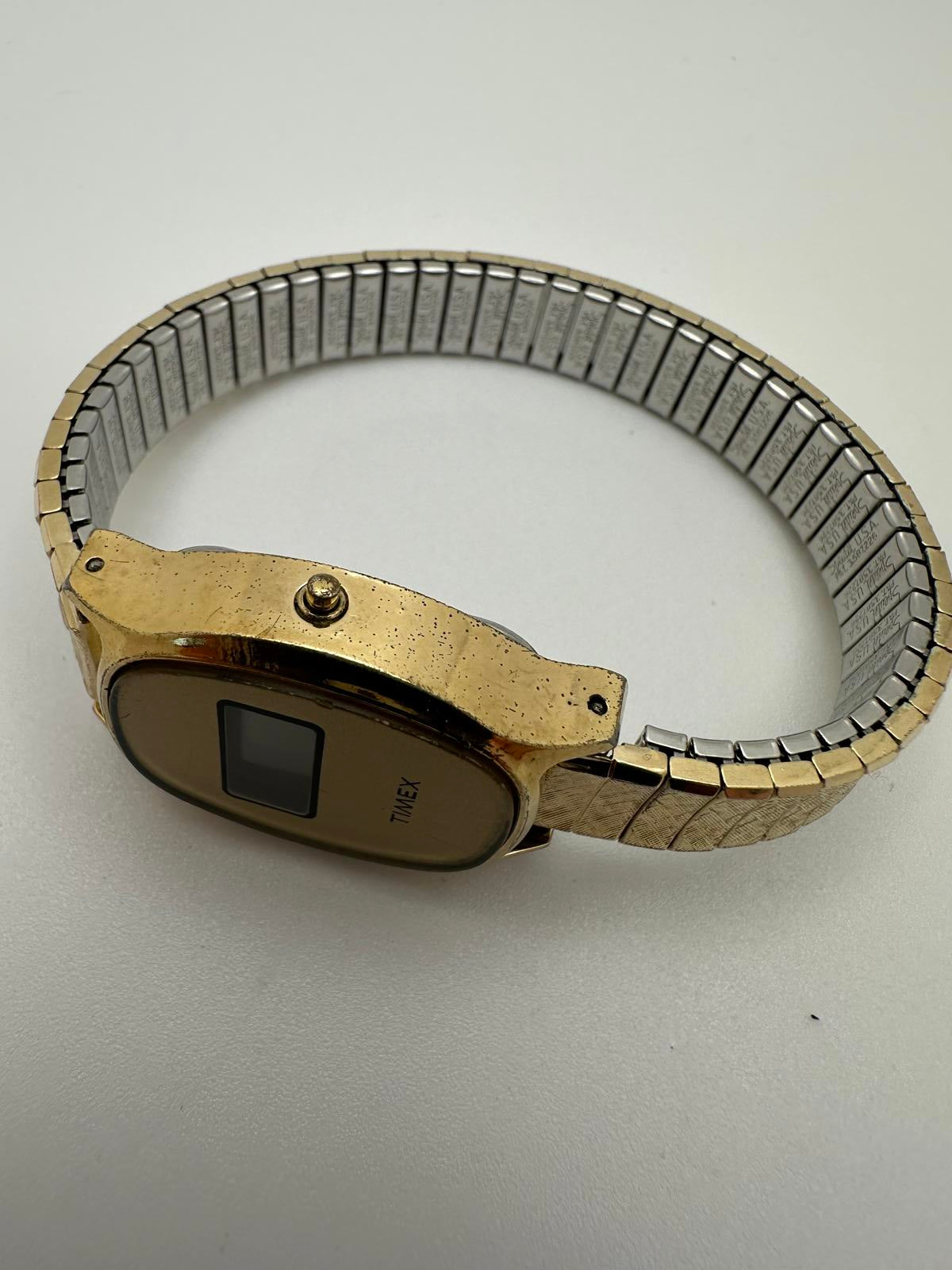 Vintage Timex Gold Digital Watch – New Battery, Works, Retro Style