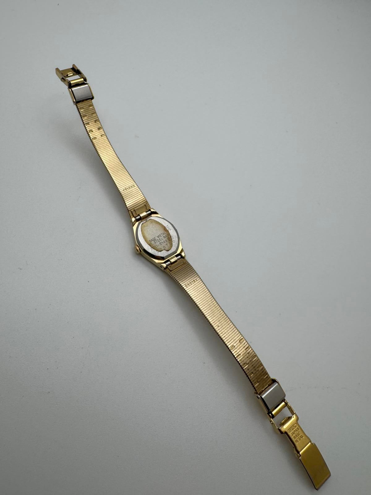Vintage 1980s Seiko Quartz Women’s Gold Dress Watch – 16mm, Fresh Battery