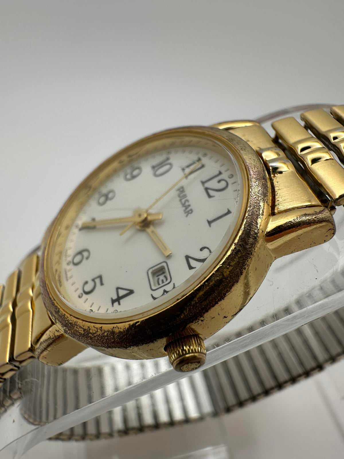 Pulsar Gold Women’s Watch 25mm Fresh Battery Date Window Japan Movement