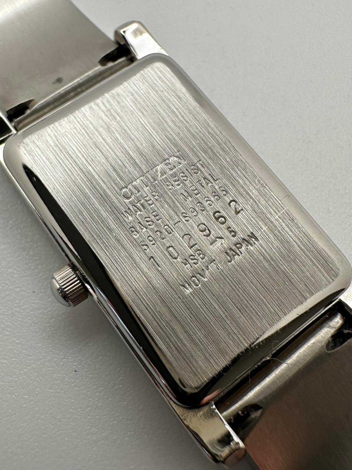 Citizen Women’s Rectangular Quartz Watch 17mm Silver Tone Vintage Minimal