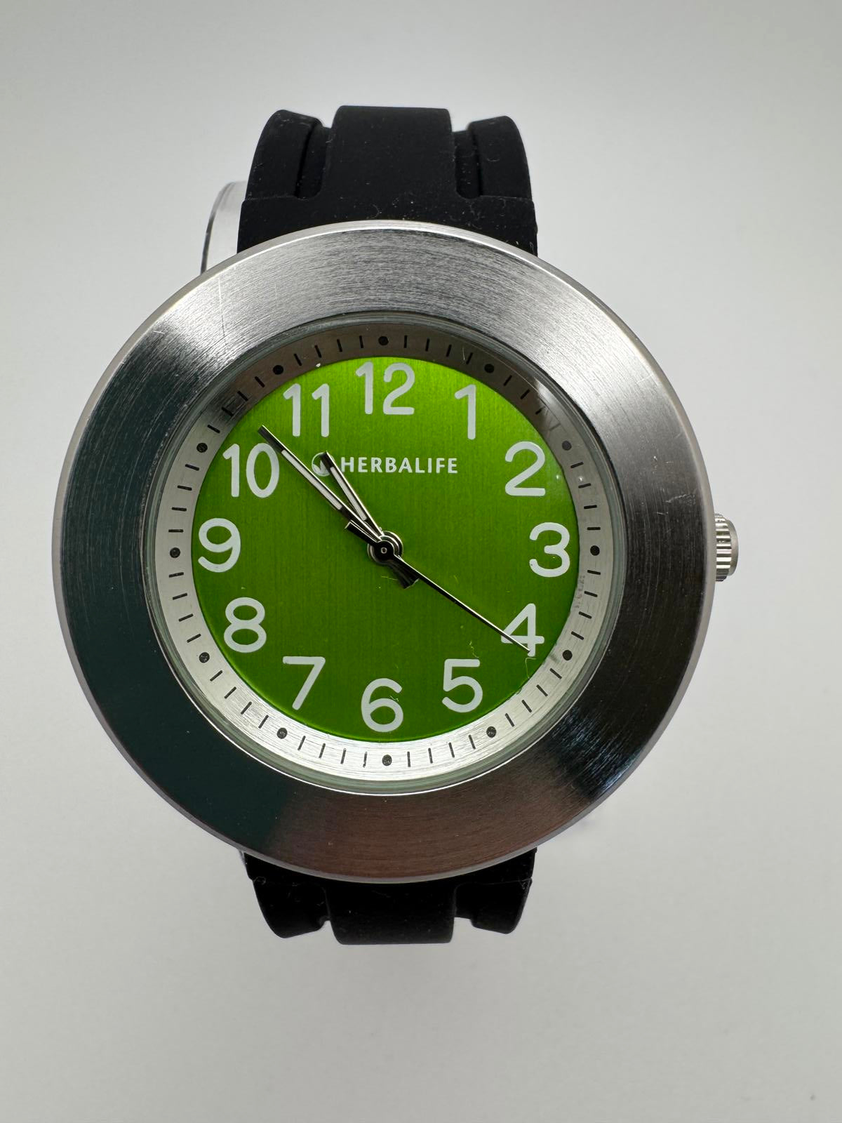 Herbalife Quartz Watch – 45 mm Green Dial, Black Band, Cleaned, New Battery