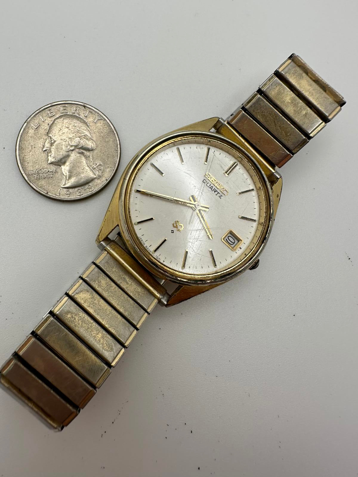 Seiko Quartz Men’s Watch – 1970s/80s – Distressed Vintage Style – New Battery