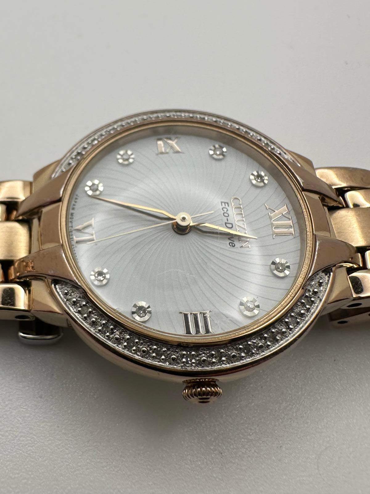 Citizen Eco-Drive Women’s Rose Gold Watch • 29mm • Solar Quartz • Crystal Dial