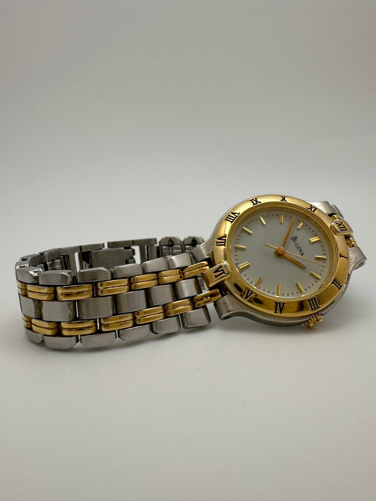 Bulova Women’s Two-Tone Watch, Roman Numerals, Stainless Steel & Gold Tone, 23mm