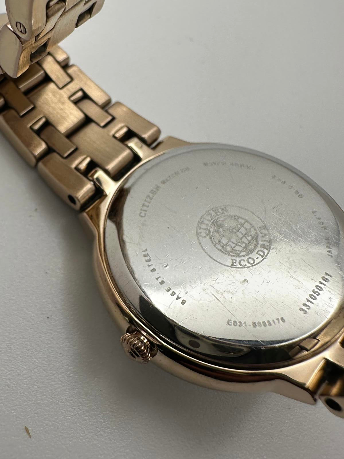 Citizen Eco-Drive Women’s Rose Gold Watch • 29mm • Solar Quartz • Crystal Dial