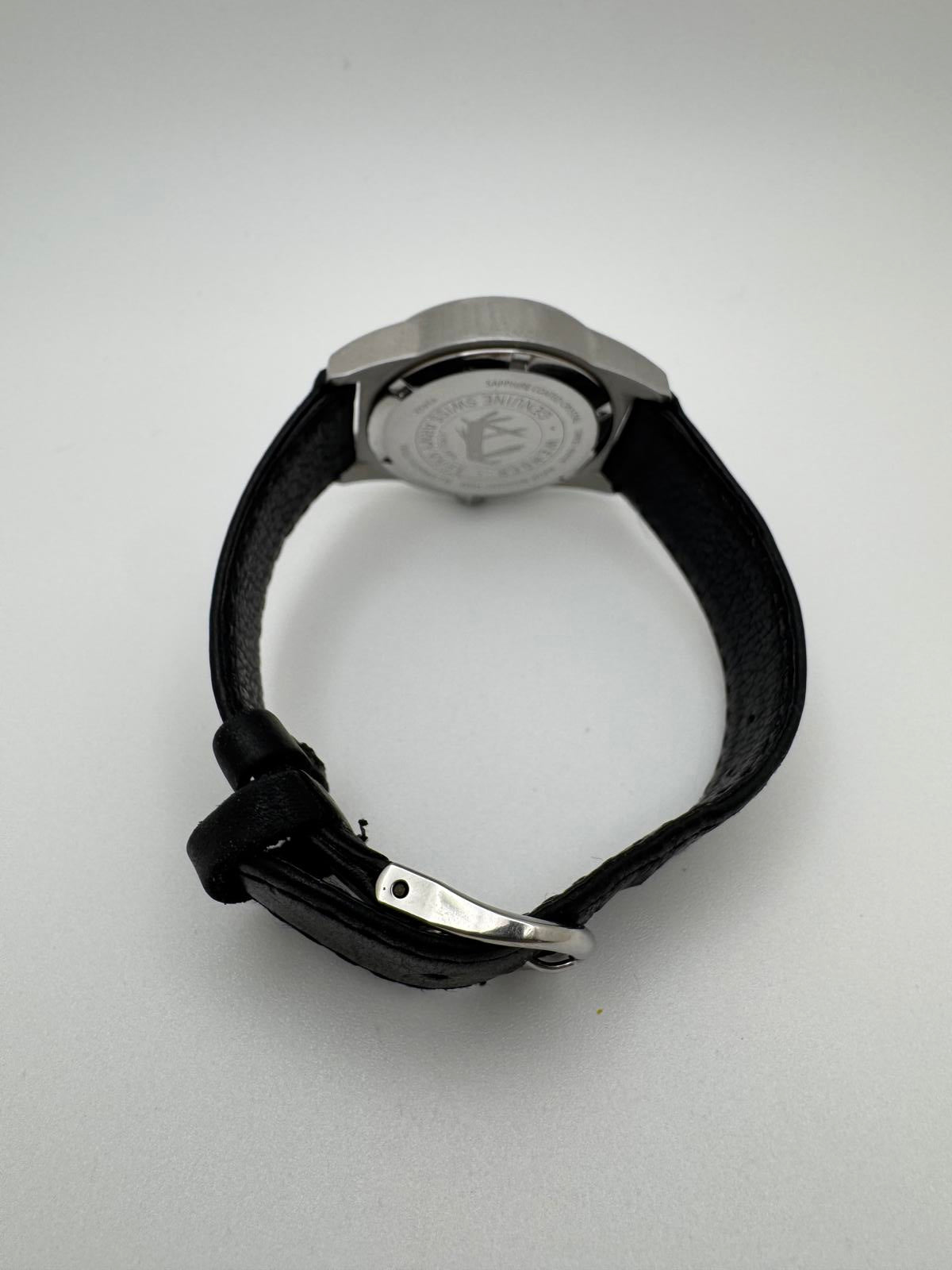 Wenger Swiss Made 7292X Quartz Watch – 30mm White Dial, Black Leather Band