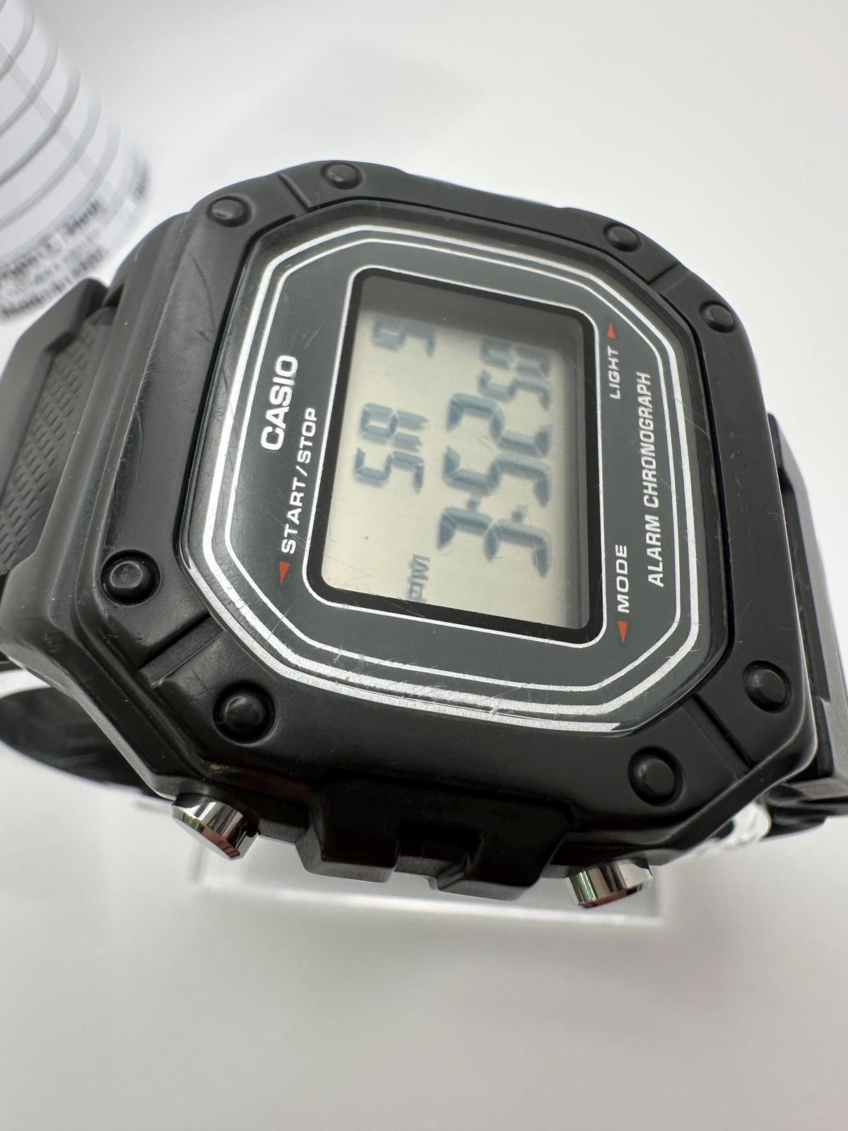 Casio W-218H Digital Watch – 43mm Black Sport Alarm Chronograph, Water Resistant, Retro Style