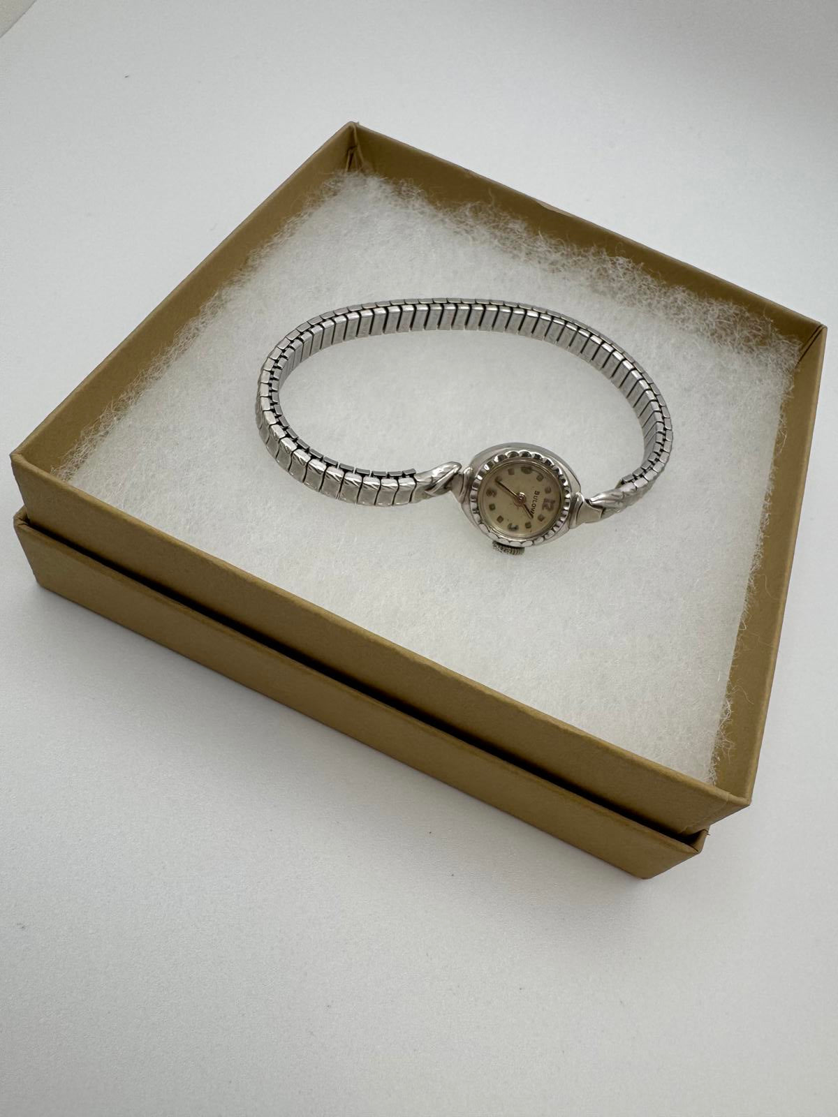 Vintage Bulova Women’s Mechanical Watch – Petite Silver, 10KT Rolled Gold Plate