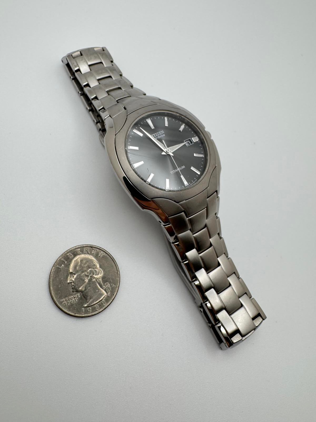 Citizen Eco-Drive Titanium Watch – Men’s 2000s Solar Black Dial 38mm