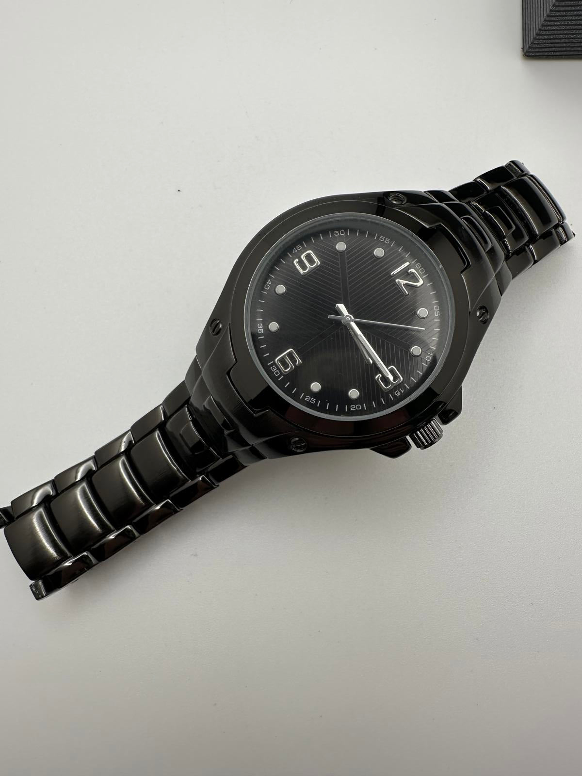 Men’s Black Quartz Watch Stainless Steel Band Japan Movement | Hole Watch Co