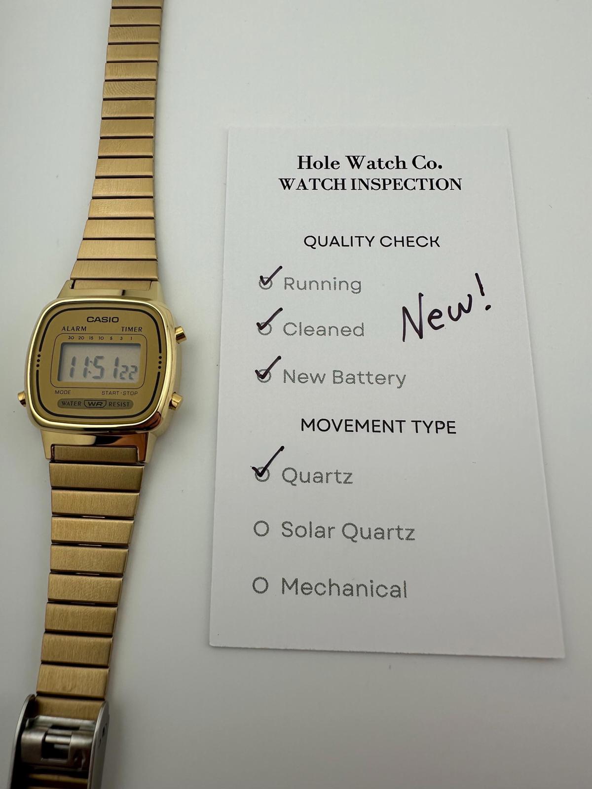 Casio Gold Vintage Digital Watch Original Bracelet Box Papers Optional Leather