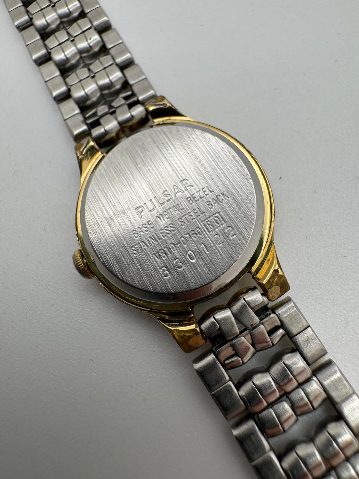 Vintage Pulsar Quartz Watch Gold Two Tone 22mm Japan Movement New Battery