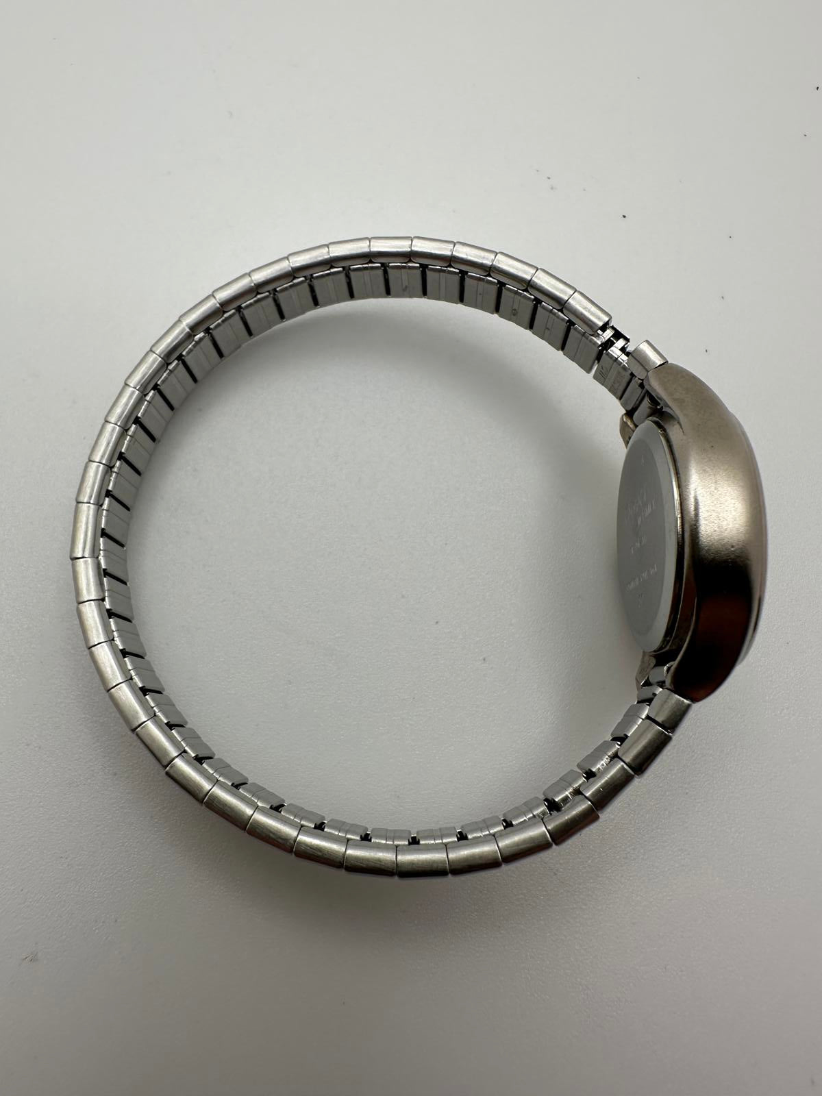 Carriage by Timex Women’s Quartz Watch Silver Gold Two-Tone Stretch Band