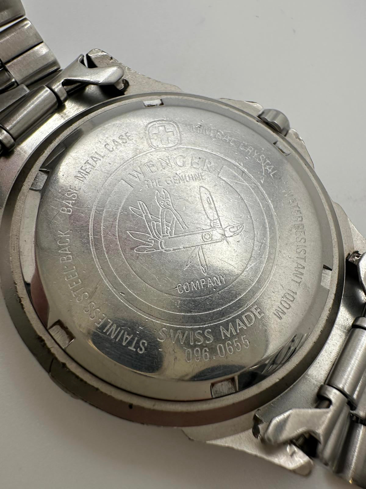 Wenger Swiss Army Diver 40mm Blue Dial Men’s Watch 1990s Swiss Made Day Date