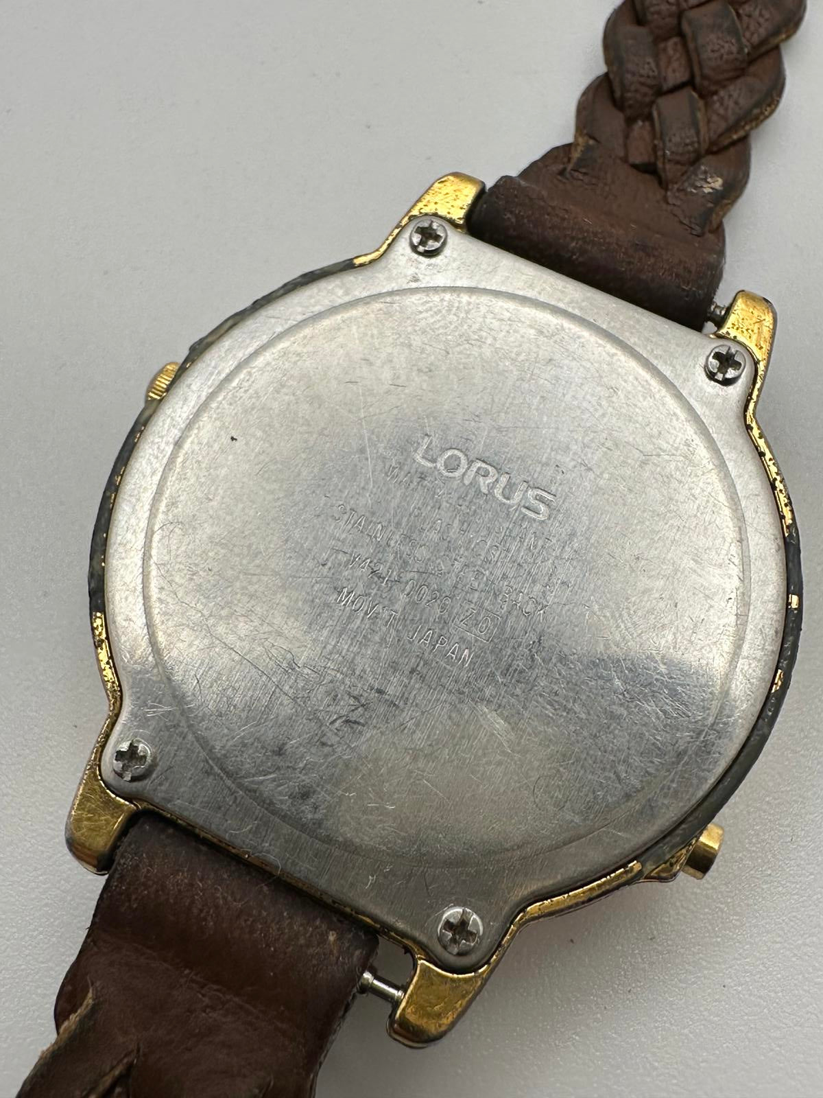 Vintage Lorus Disney Mickey & Minnie Musical Quartz Watch Gold Tone Love Dial