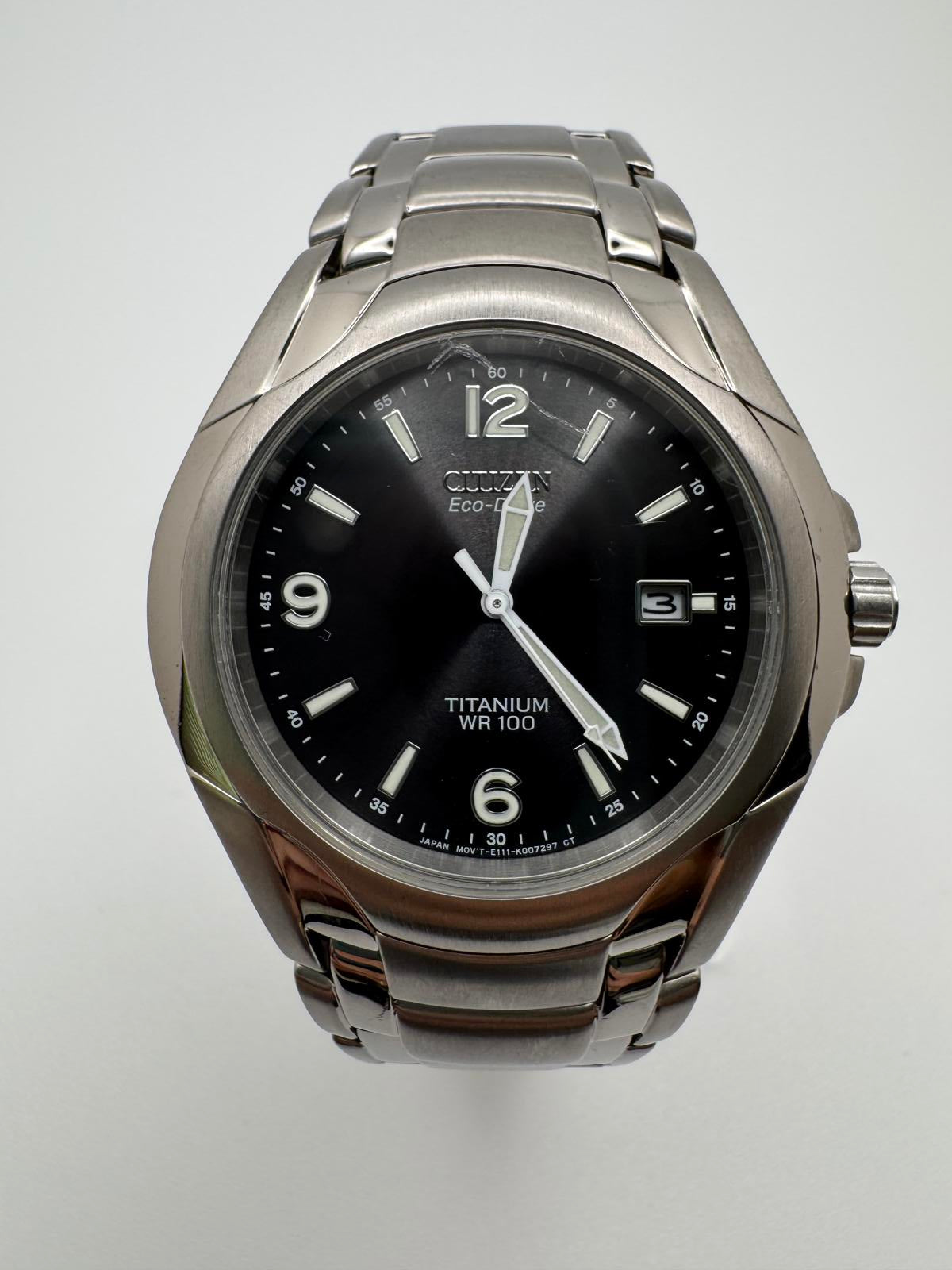 Citizen Eco-Drive Titanium WR100 Men’s Watch 40mm, Black Dial, Solar Powered