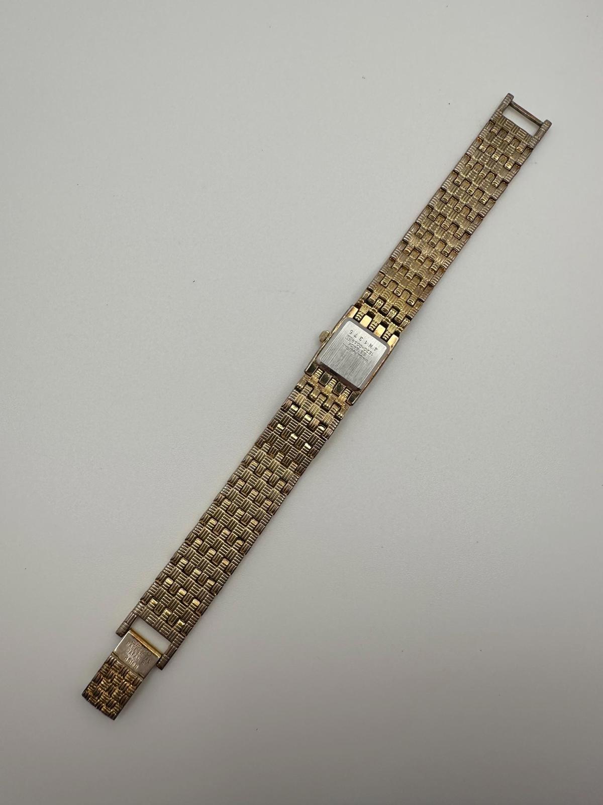 80s-90s Seiko Quartz 1E20 Women’s Gold Bracelet Watch Black Dial New Battery